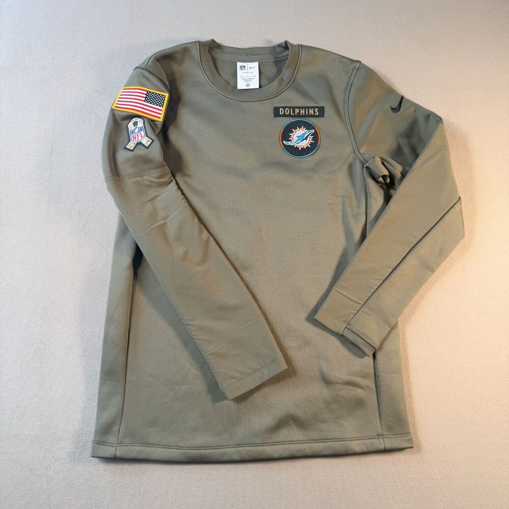 Sz. S - NFL Nike Miami Dolphin Therma-Fit Salute to Service Long Sleeve Crewneck